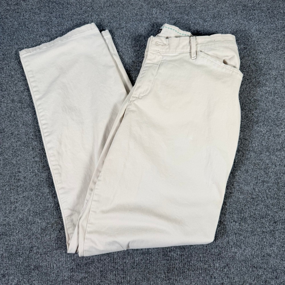 Lee Relaxed Fit Beige Khaki Straight Leg Pants Women 6 Short 4F31223 #4543
